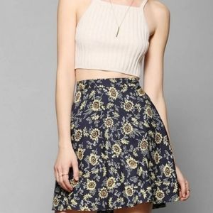 Kimchi Blue (UO) Navy Sunflower Skater Skirt